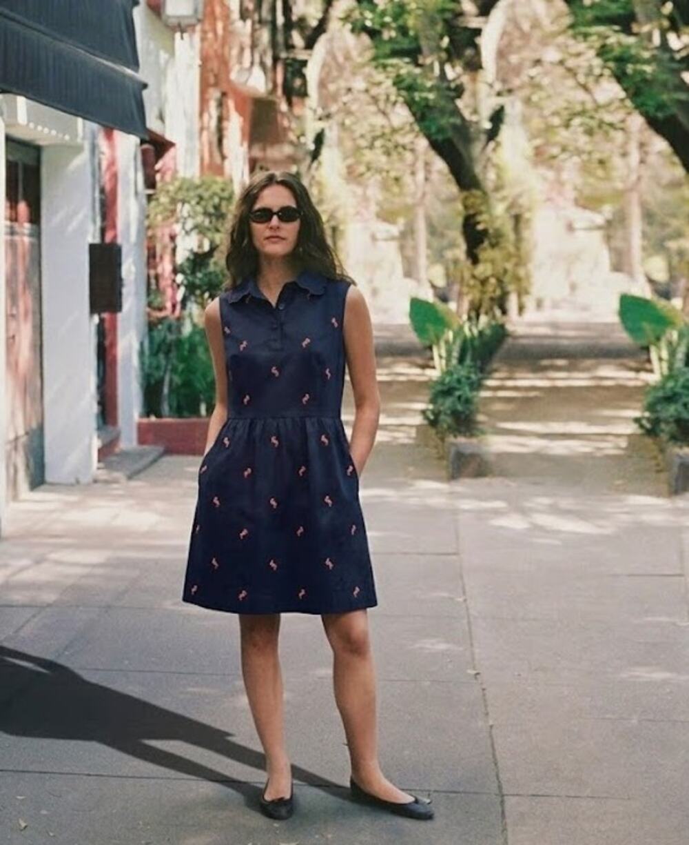 Brooks Brothers 346 Navy Embroidered Bird Scalloped Collar Dress ✨ Size 4